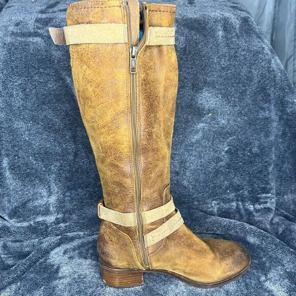 UGG Darcie Womens Tall Riding Boots Chestnut Brown Distressed Leather size 7 - Picture 2 of 10